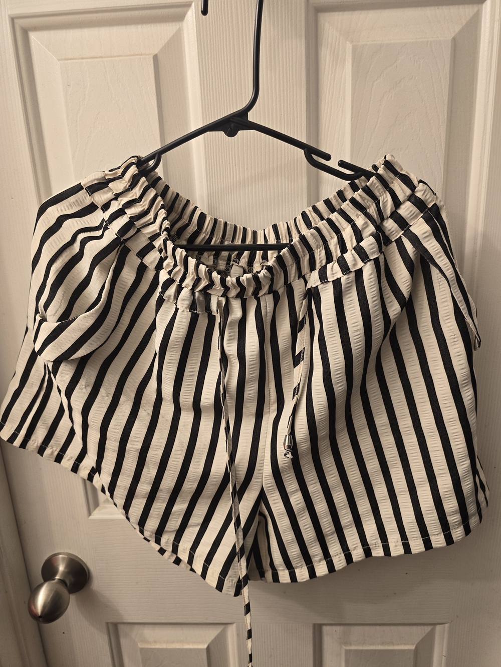 Striped Black & White Women's Shorts
